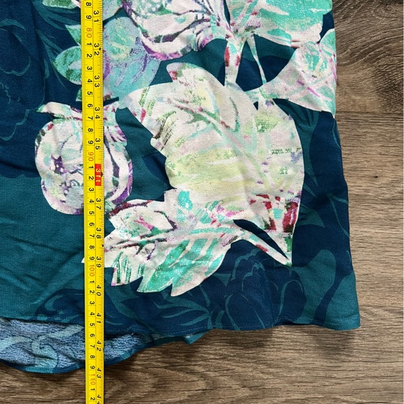 Anthropologie Maeve Ella Blue Floral Cold Shoulder Knee Length Dress size 14 - Picture 12 of 12